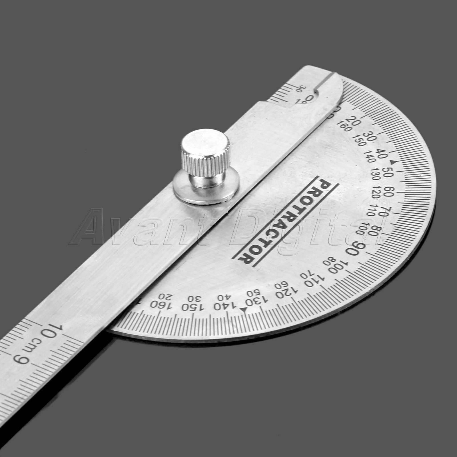 Protractor 0-180 Degree Stainless Angle Finder Arm Ruler Measuring Marking Tool