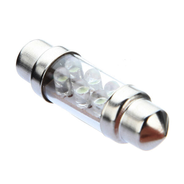 2pcs 36mm 6 LED Pure White Car Festoon Interior Dome C5W Light Lamp Bulb DC 12V