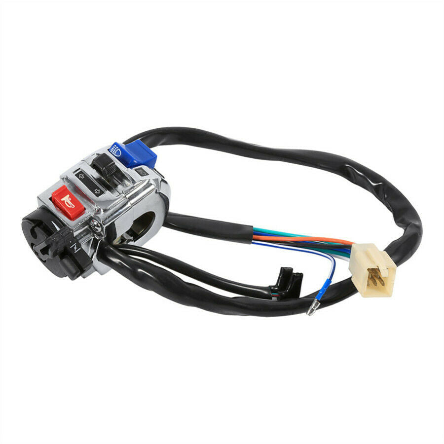 Motorcycle 7/8" Handlebar Control Switch Chrome Casing Turn Signal Start Switch