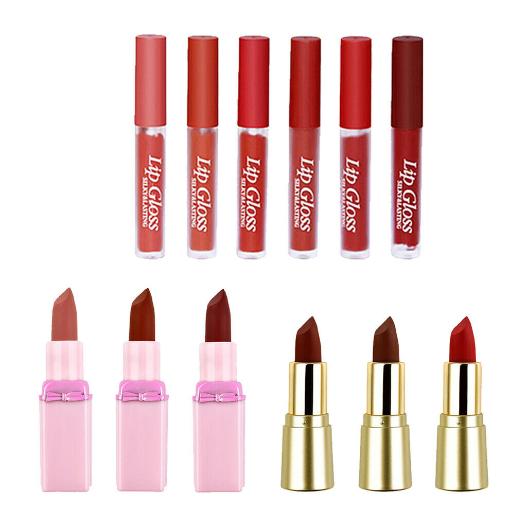 Set of 6 Moisturizing Velvet Lip Gloss Long Lasting Liquid Lipstick Set