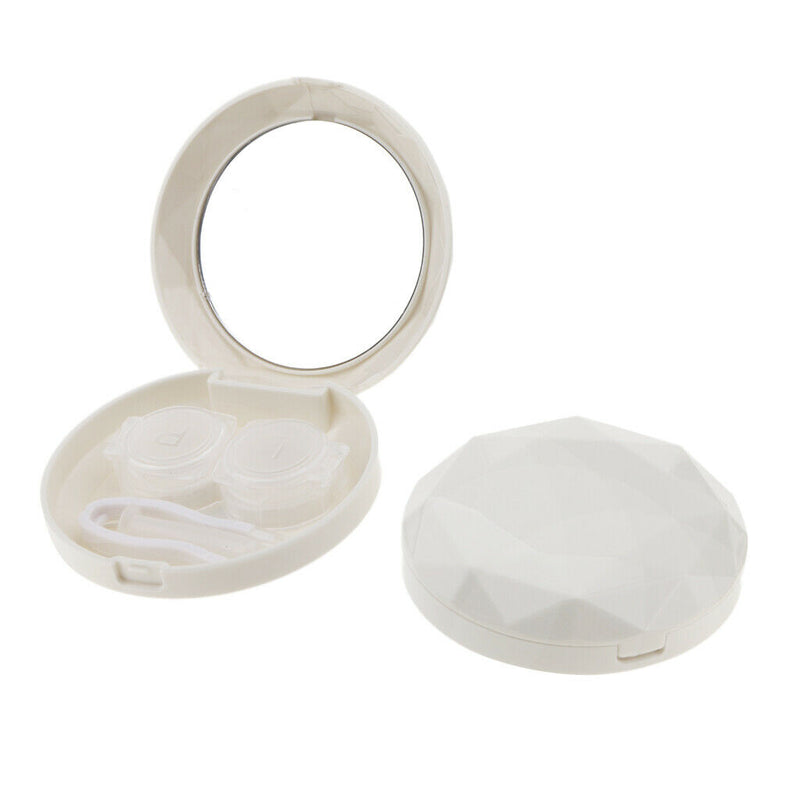 Travel Contact Lenses Soaking Storage Case Box + Inserter Tweezer White