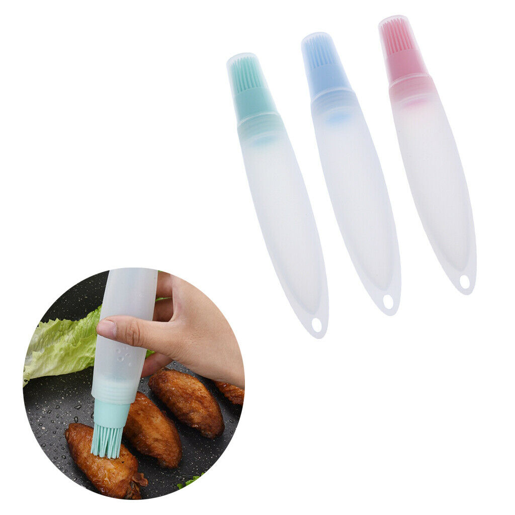 Great Bottle Basting Oil Pastry Brush, Silicone BBQ Basting Tool Light Green