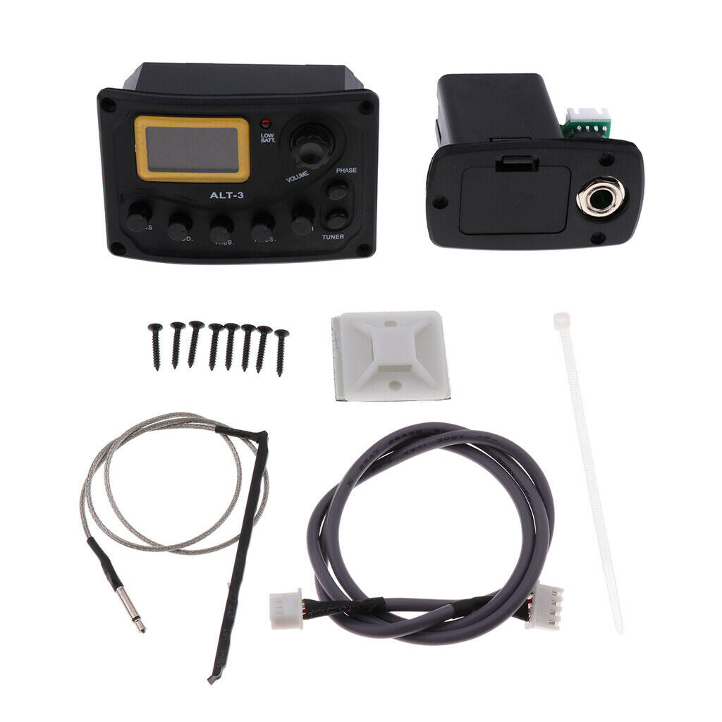 1 Set ALT-3 EQ Pickup Tuner+Piezo Pickup for Acoustic Folk Classical Guitar