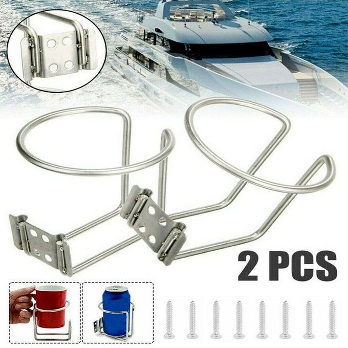 2PCS Stainless Cup Drink Holder Ring Marine Boat Car Truck Camper RV Universal