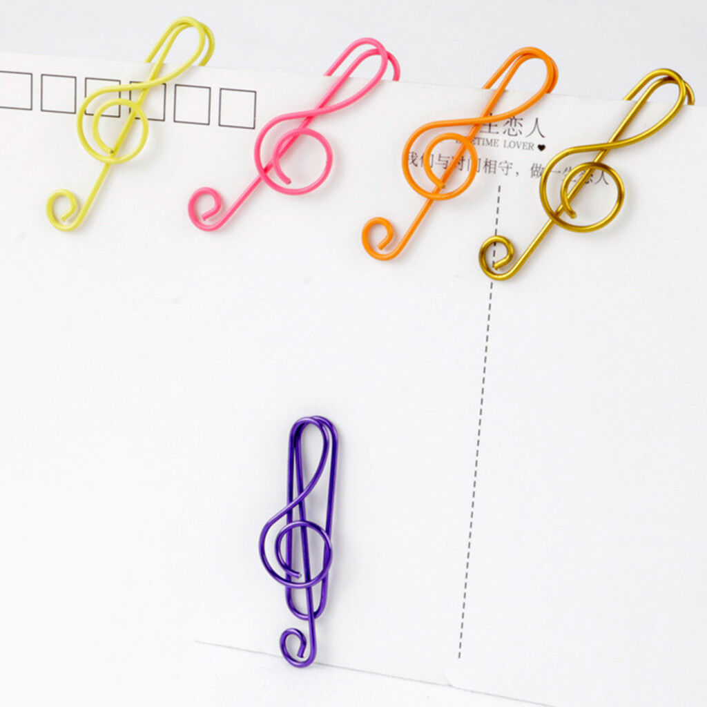 20pcs Music Symbols Metal Scrapbook Paper Clips Bookmark Office Stationery