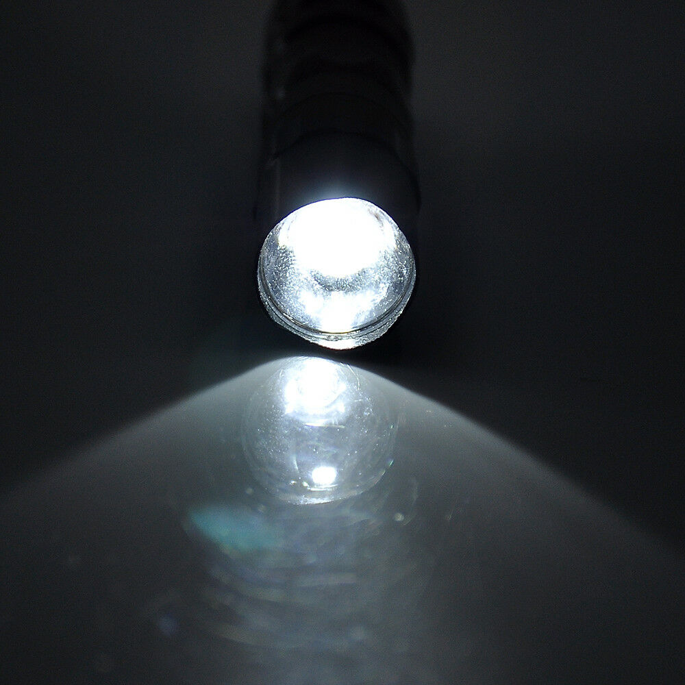 Black Bright Outdoor Waterproof LED Flashlight Torch Light Bulb Lamp 3W White@