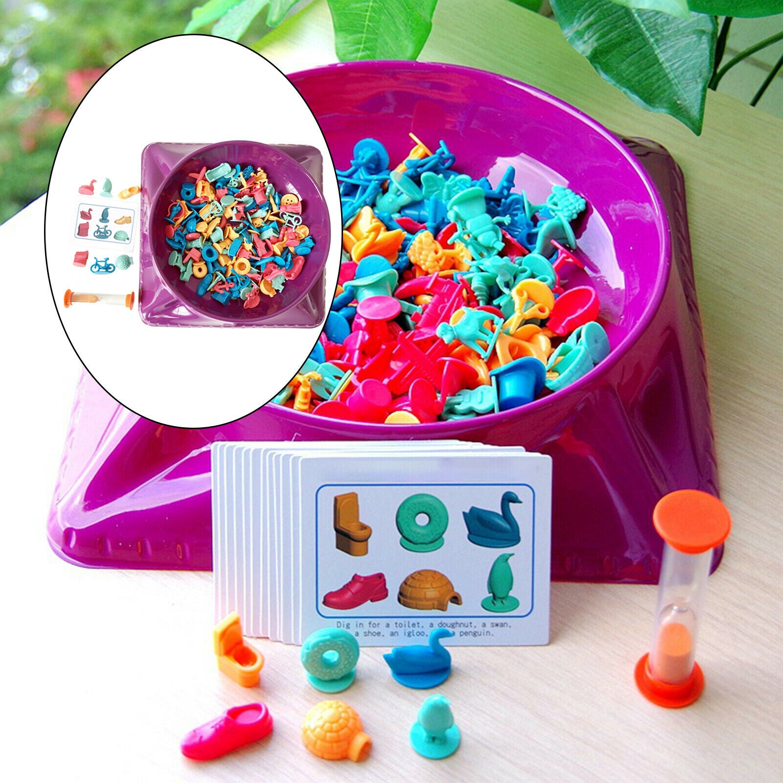 Multicolor Treasure Hunting Toys Family Board Game Toys Time Hourglass