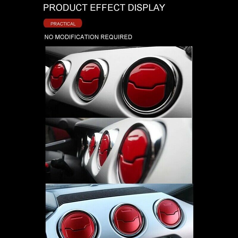 6X Aluminium Car Dashboard Trim AC Air  Vent Outlet Cover  Circle TriY2