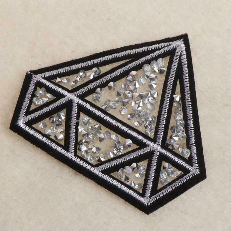 2PCS Hot Drilling Diamond Parches Embroidered Iron on Patches for Clothing DIY