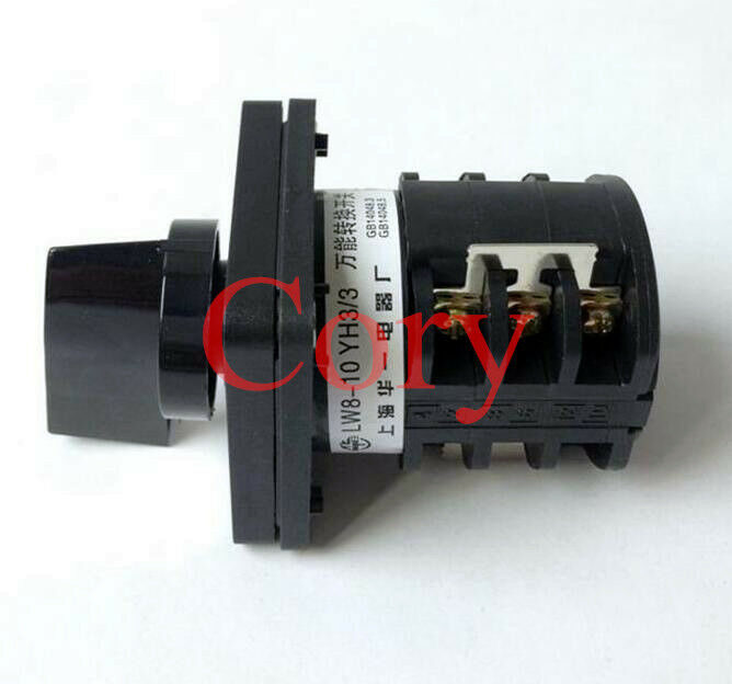 1PC Universal Changeover Rotary Switch 4 Position 0-UAB-UBC-UCA 660V 10A 2 Phase