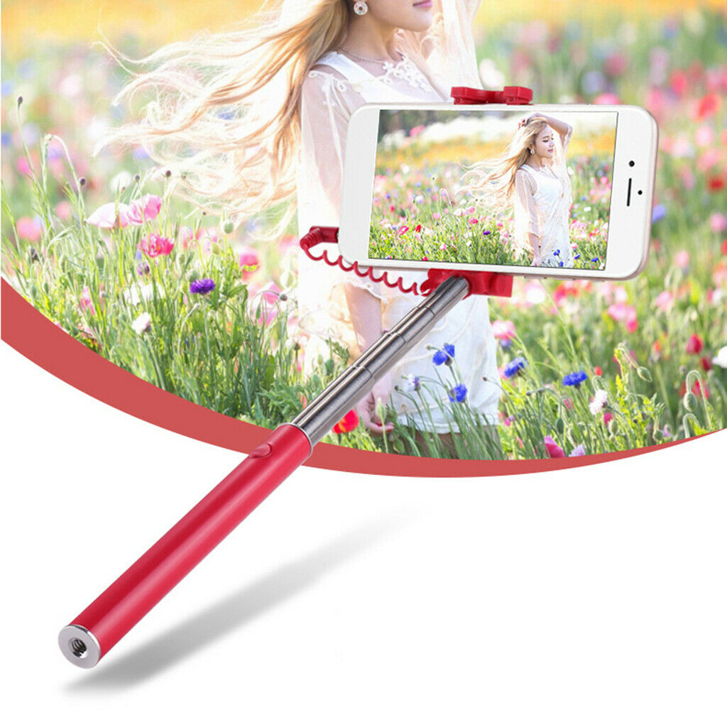 Extendable Wired Selfie Stick Monopod Remote Shutter for Phone Green