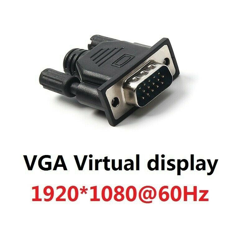 3PCS VGA Virtual Display Adapter EDID Dummy Plug Headless Ghost Display EmulatK1