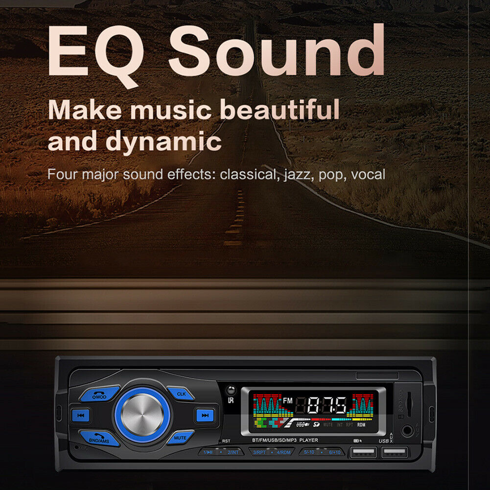 SWM-616 Car Stereo Bluetooth Built-in Mic USB AUX FM Radio+Steering Wheel Remote