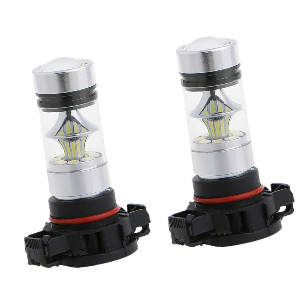 2X H16 6000K 100W High Power LED Projector Foglight Bulbs Lamps HID White