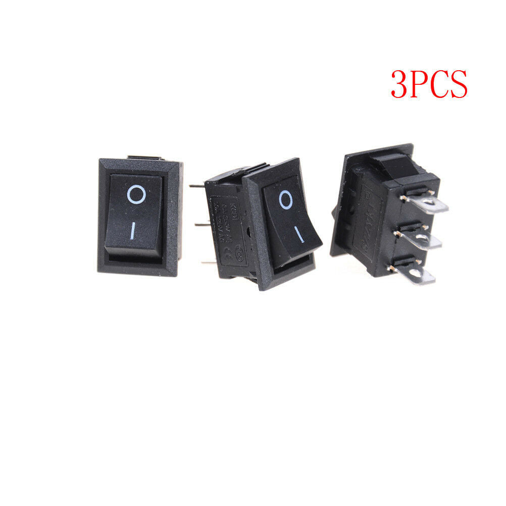 3Pcs 6A/250VAC 10A/125VAC Neon Light Illuminated On/Off SPST Rocker Switc.l8