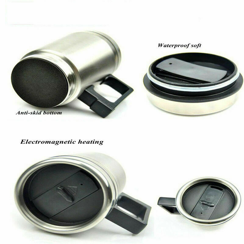 12V Stainless Steel Car Camping Heating Cup Milk Water Tea Coffee Bottle Warmer