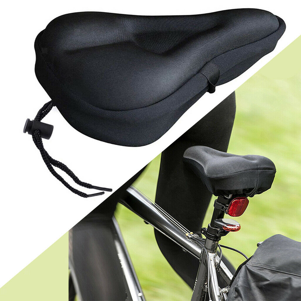 Shockproof Bike Seat Cover Bicycle Padded Silicone Soft Gel Saddle Cushion