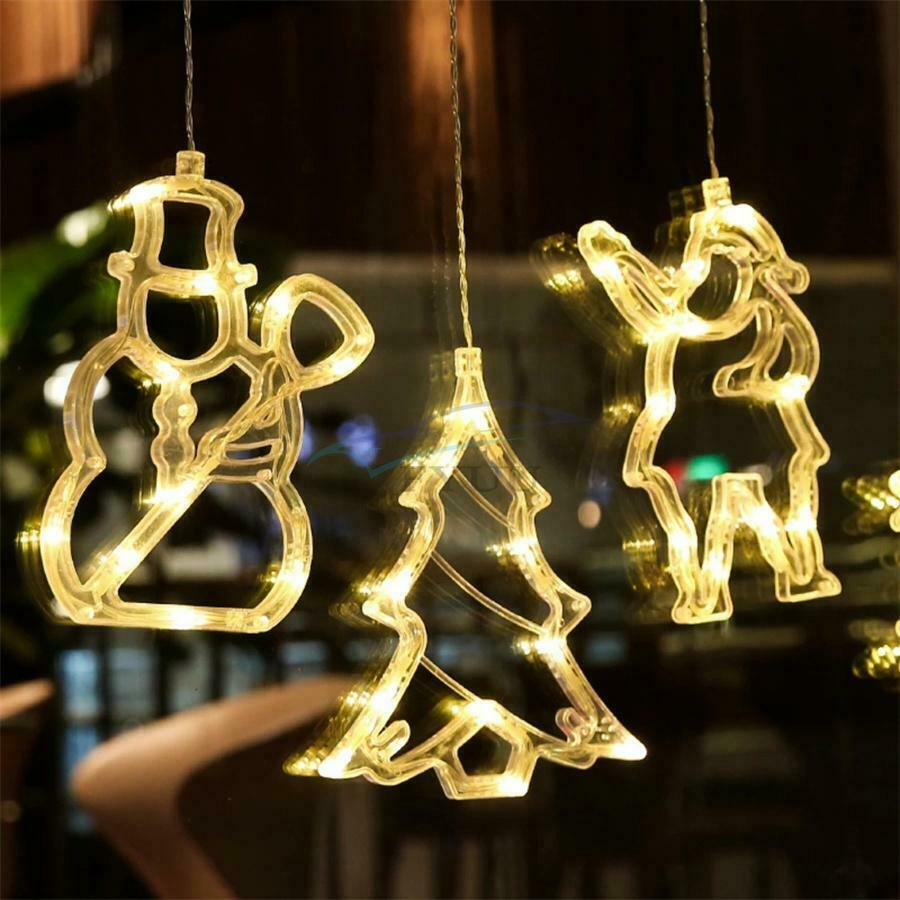 DC 4.5V 20cm Wire Cable Plastic Warm White LED Sucker Christmas Tree Decor Light