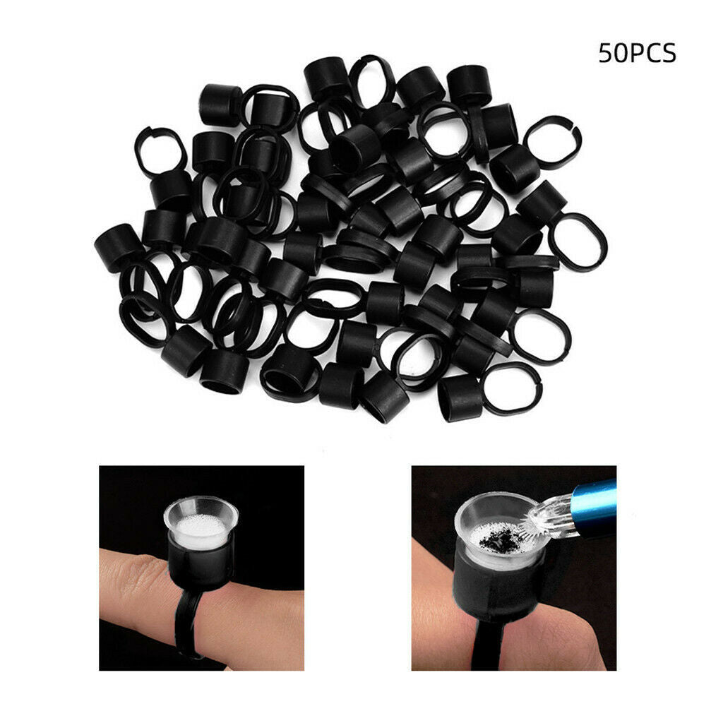 150 Packs Plastic Ink Pigment Adhesive Glue Rings Caps with Sponge Supplies