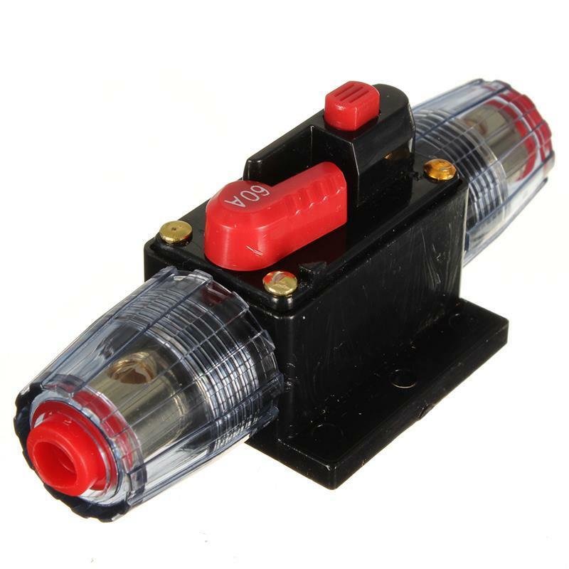 12v DC Car Auto Boat Audio Fuse Holder 60 Amp Manual Reset Circuit Breaker