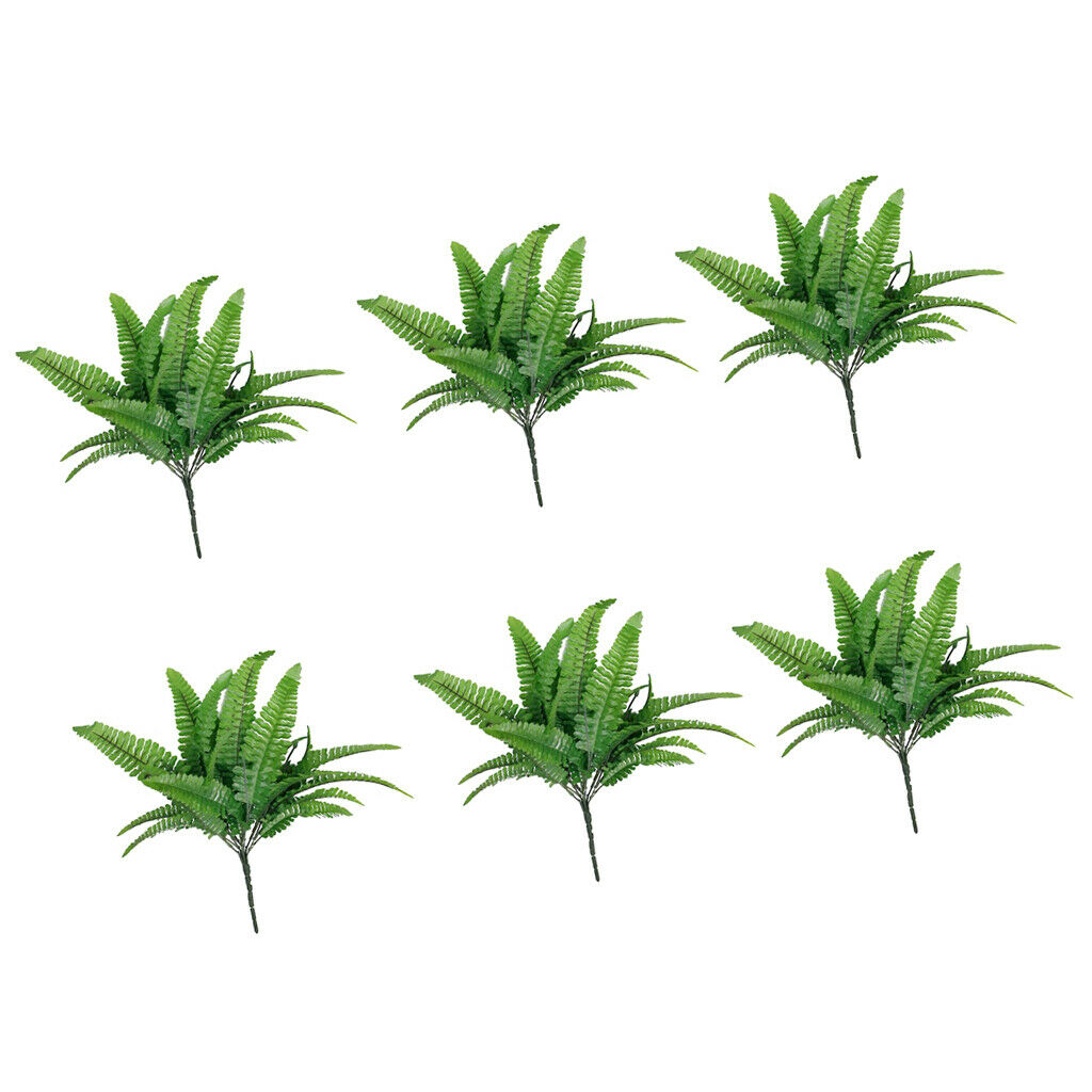 6 Pcs Artificial Simulation Green Imitation Fern Home Living Room Decoration
