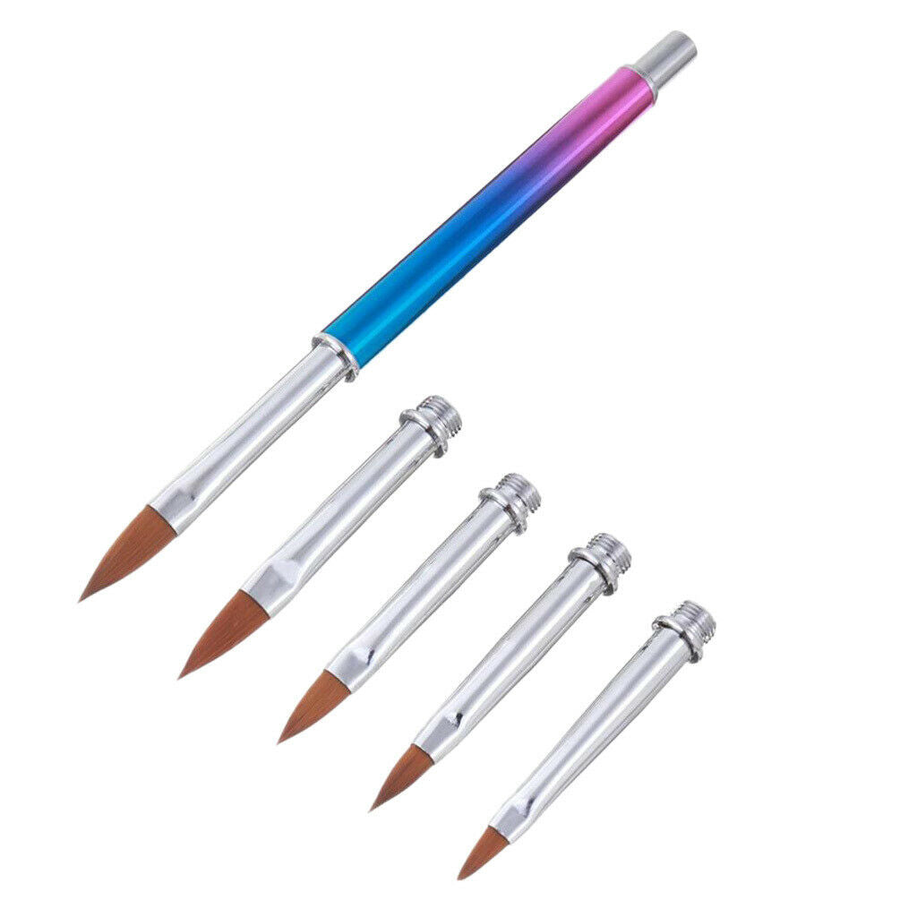 5 in 1 Nail Art Liner Pen with 5 Different Size Replacement Heads Practical