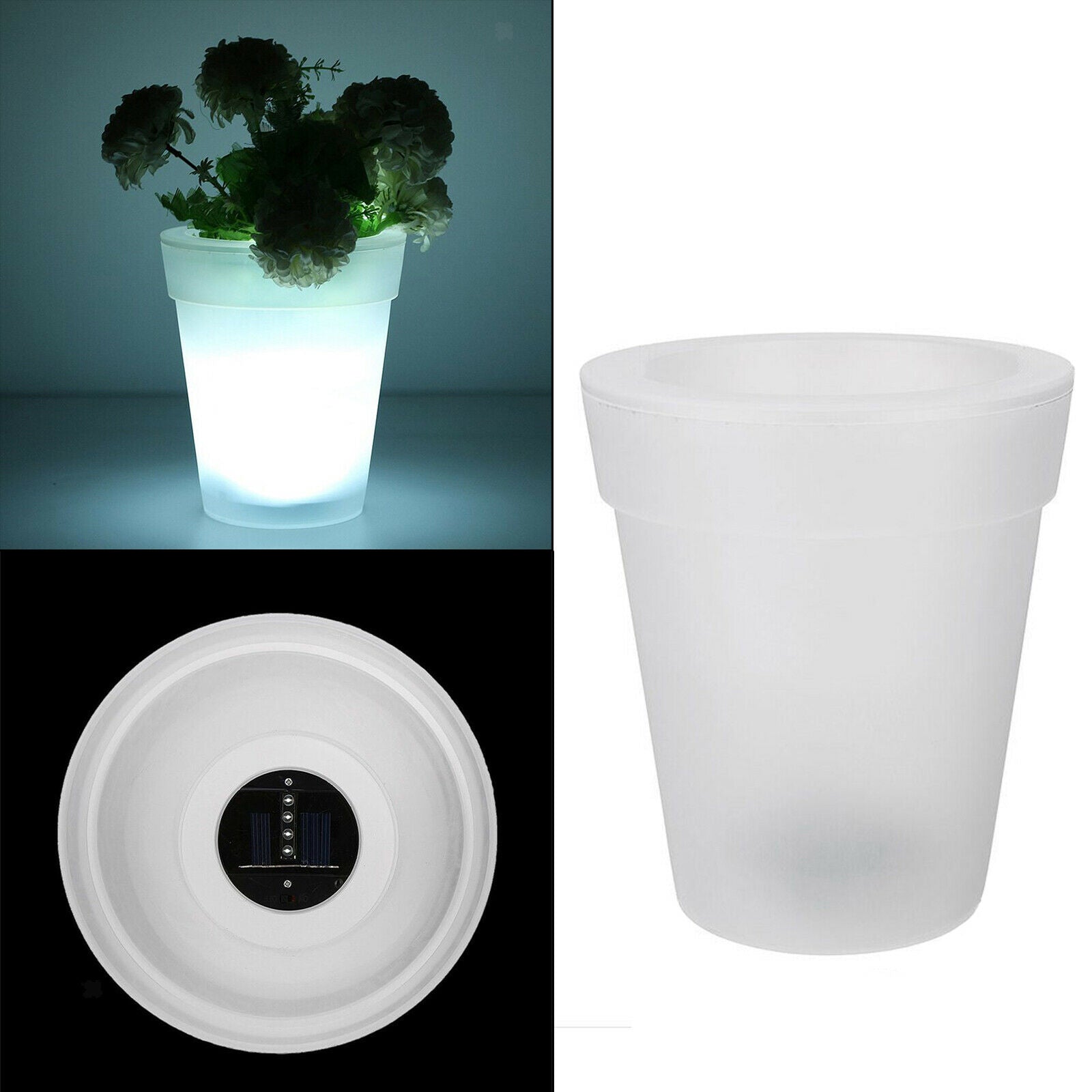 Solar Power Flower Plant Pot Light Garden Outdoor Courtyard Patio Decor