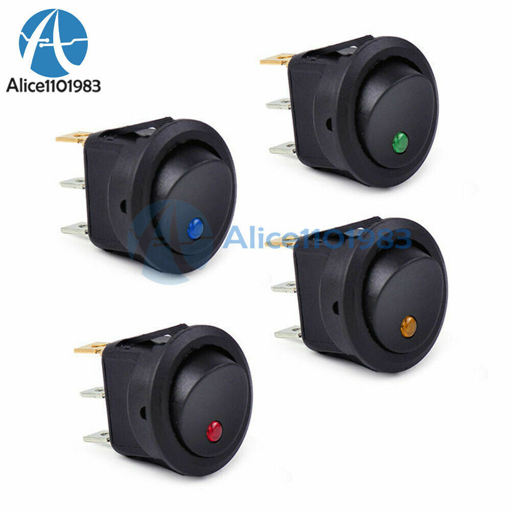 20PCS Car 12V Round Rocker Dot Boat LED Light Toggle Switch SPST ON/OFF Sales