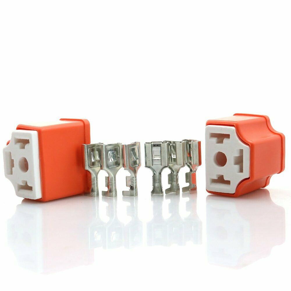 2X H4 HB2 9003 Female Bulb Connectors fit Halogen HID Xenon Terminal Pins Socket
