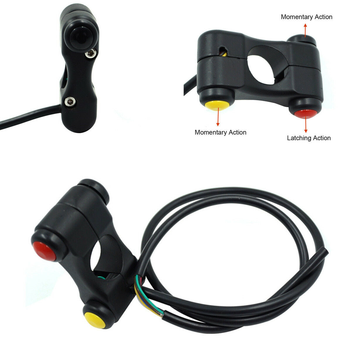 Motorcycle 7/8" Handlebar Switches Headlight Lamp Horn ON OFF Switch 3 Buttons