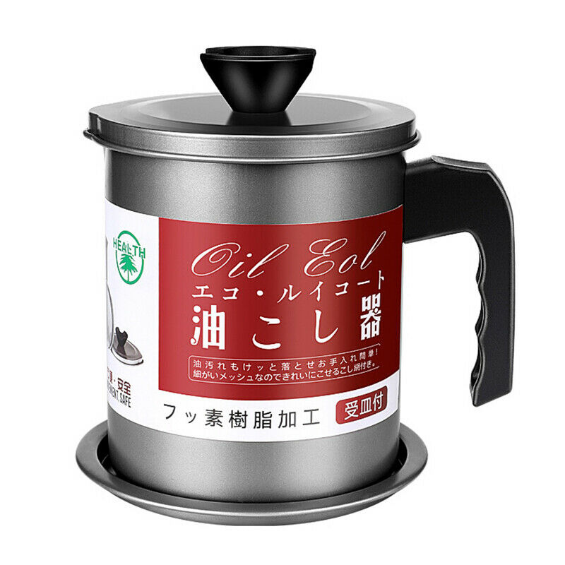 1.4L Stainless Steel Lard Tank Oil Filter Pot Oil Separator Storage Tank BotBDA