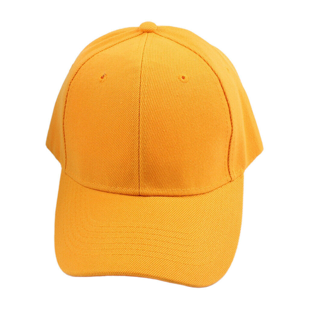 Solid Baseball   Adjustable Hiphop Outdoor Snapback Peaked Sun Hat Yellow