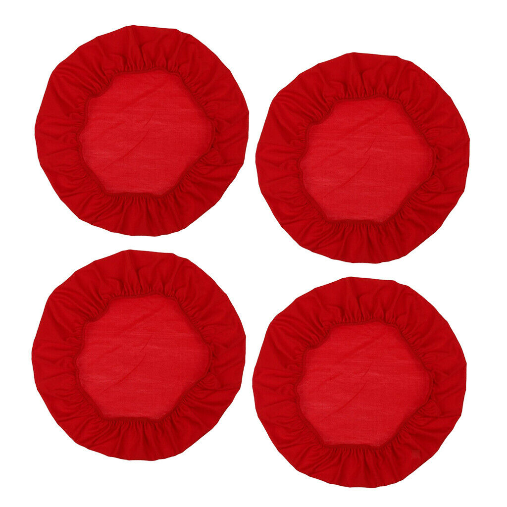 4Pcs Red Anti-Dust Chair Seat Cover Wedding Dining Room Chair Protectors Give