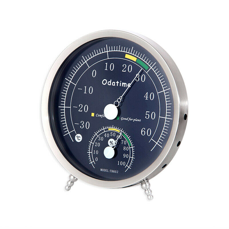 Household Stainless Steel Watch Celsius Analog Thermometer Hygrometer
