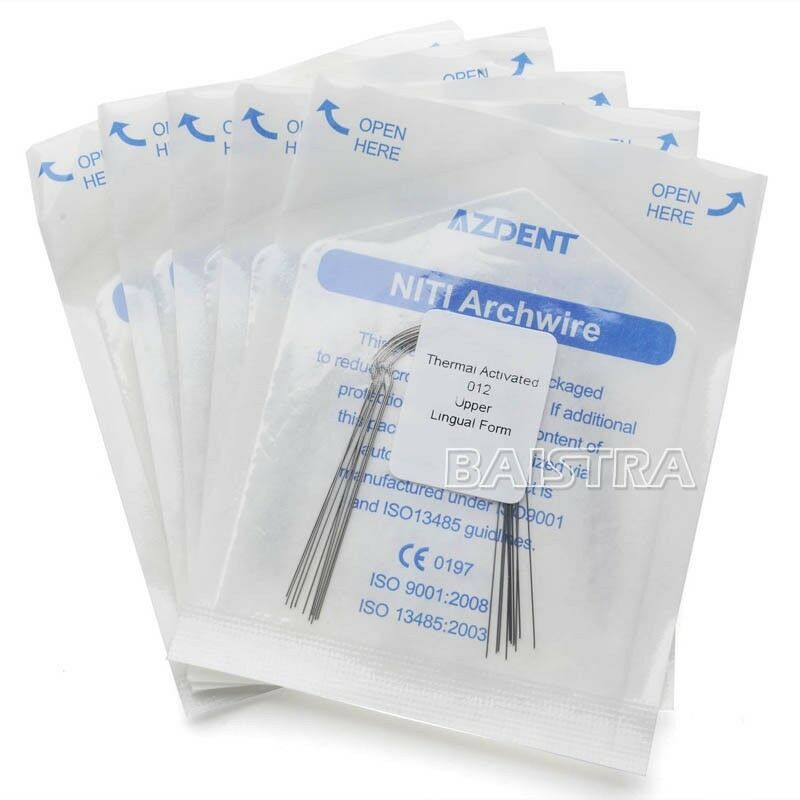 10 X Orthodontic NiTi Lingual Heat Thermal Activated Round Arch Wires 012 Upper
