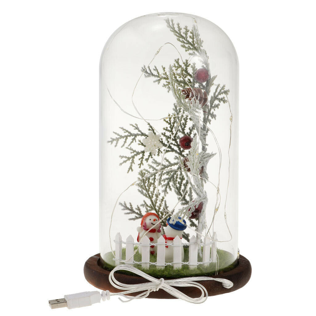 USB Glass Cover Led Micro Landscape Light, Christmas Gift Table Decoration
