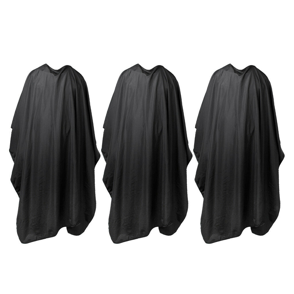 3 Pieces Large Salon 59"x55" Hair Cut Cutting Hairdressing Cape Apron Black