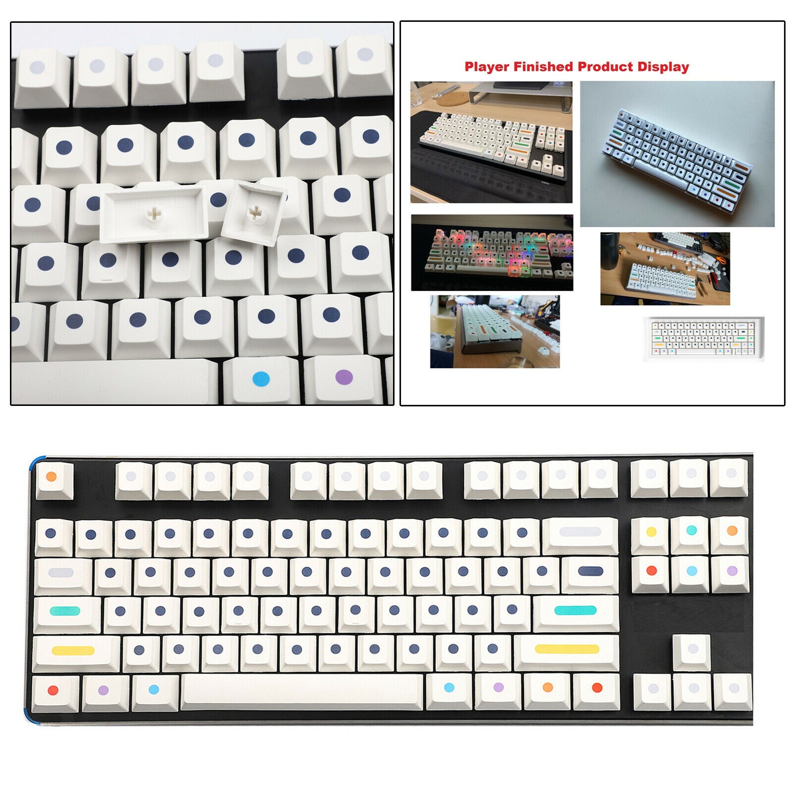 108 Key OEM Thick PBT Coloured Keycaps Set For MX Mechanical Keyboard