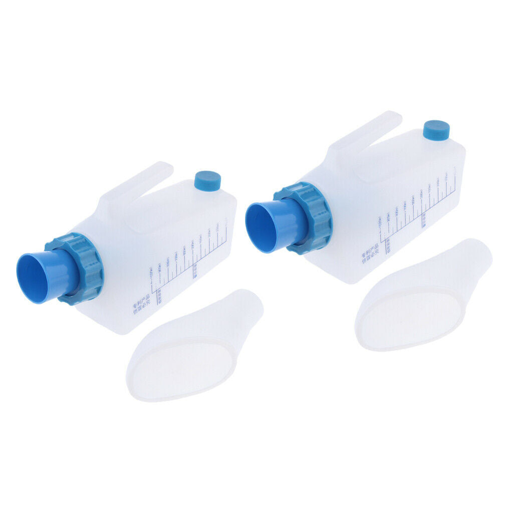 2x Elder Patient Female Urinal Bottle Pee Bottle Night Drainage Container