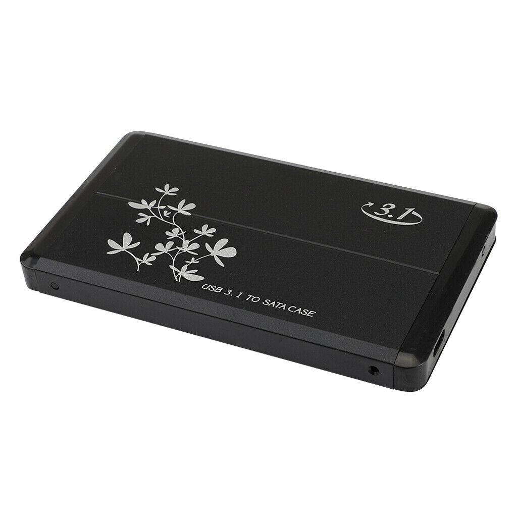 80G Black Aluminum Case USB 3.1 to SATA Hard Disk Enclosure HDD/SSD Adapter Case