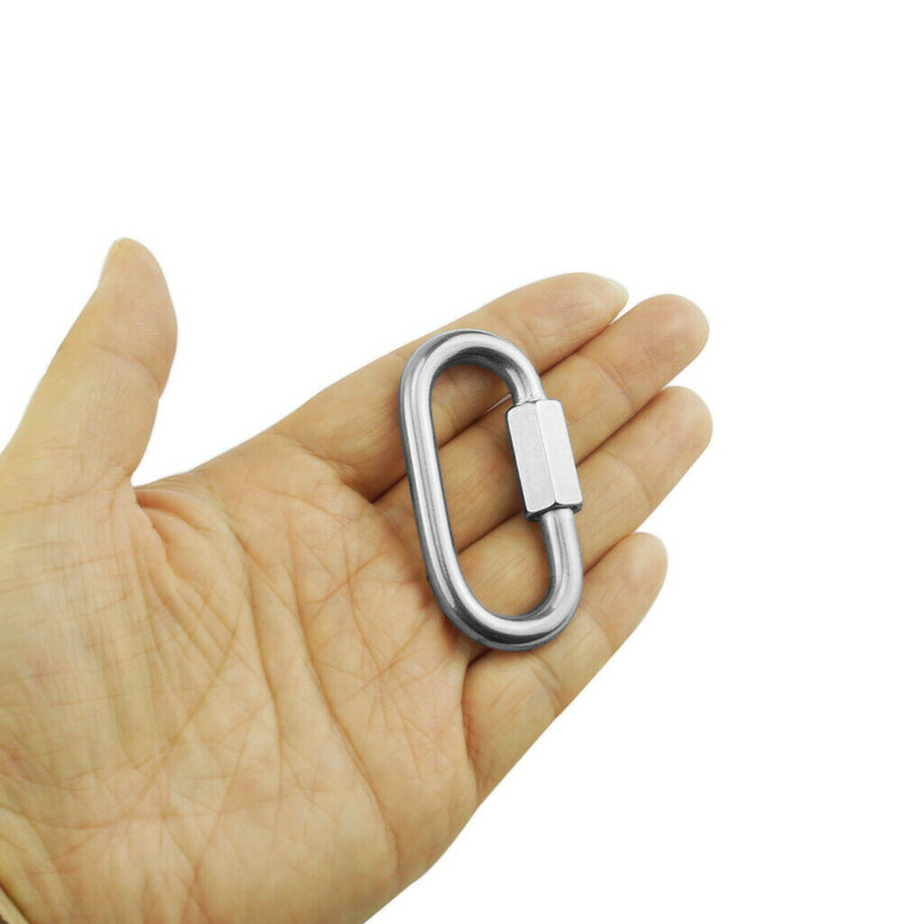 5Pcs Portable Multifunctional 304 Stainless Steel Carabiner Screw Lock Quick