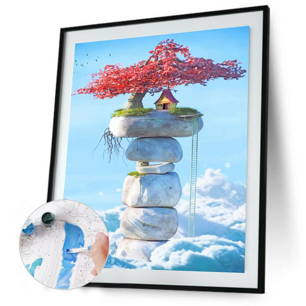 Painting By Numbers DIY Landscape Room Wall Picture Hand Painted Handwork @