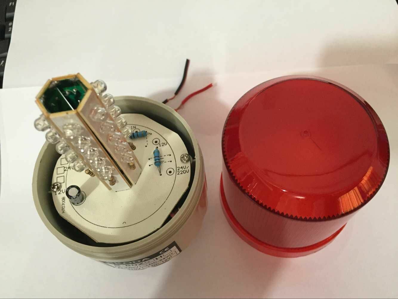 DC 24V Industrial Red LED Signal Warning Rotating Tower Lamp (Without sound)