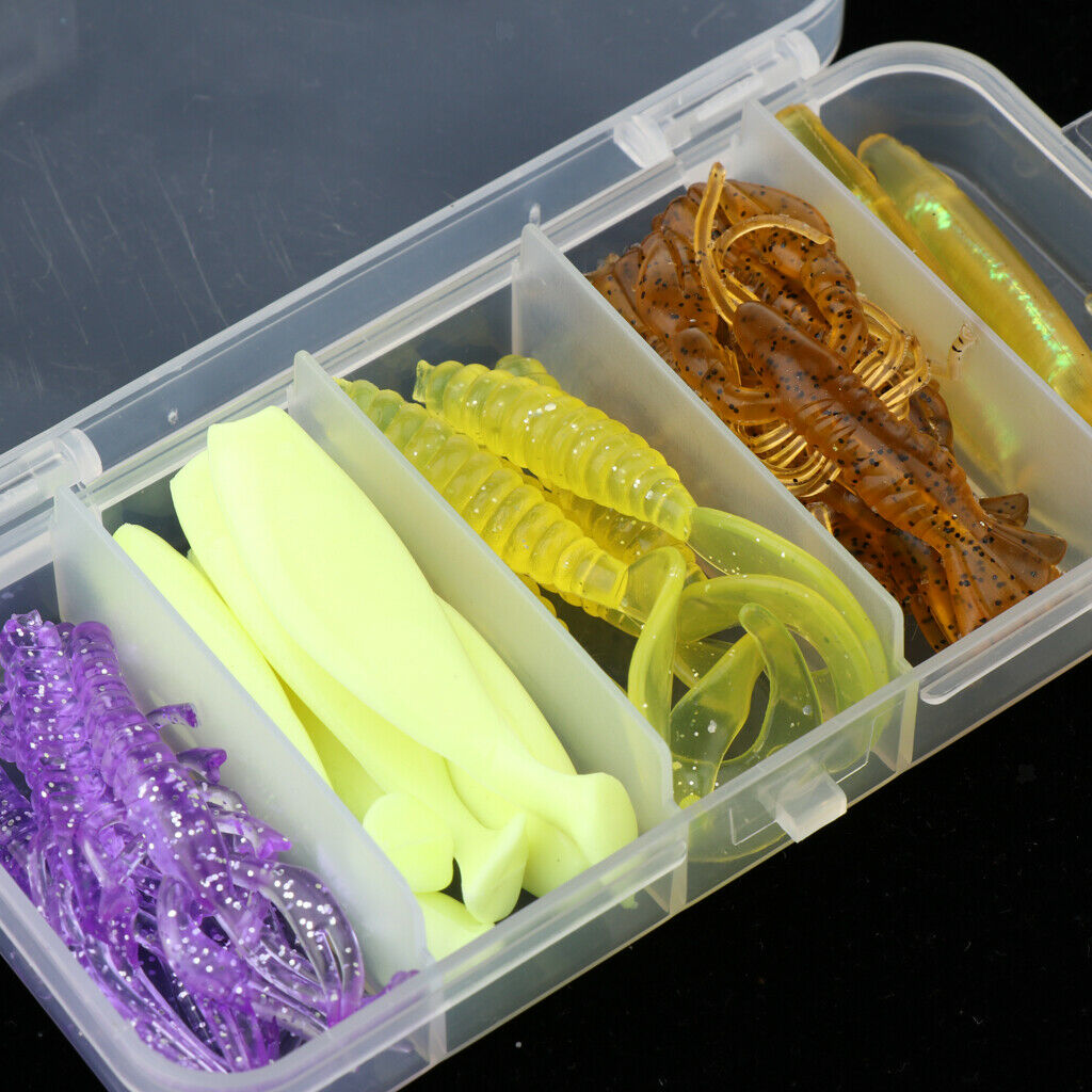21pcs Soft Shrimp Shad Worm Fishing Lure
