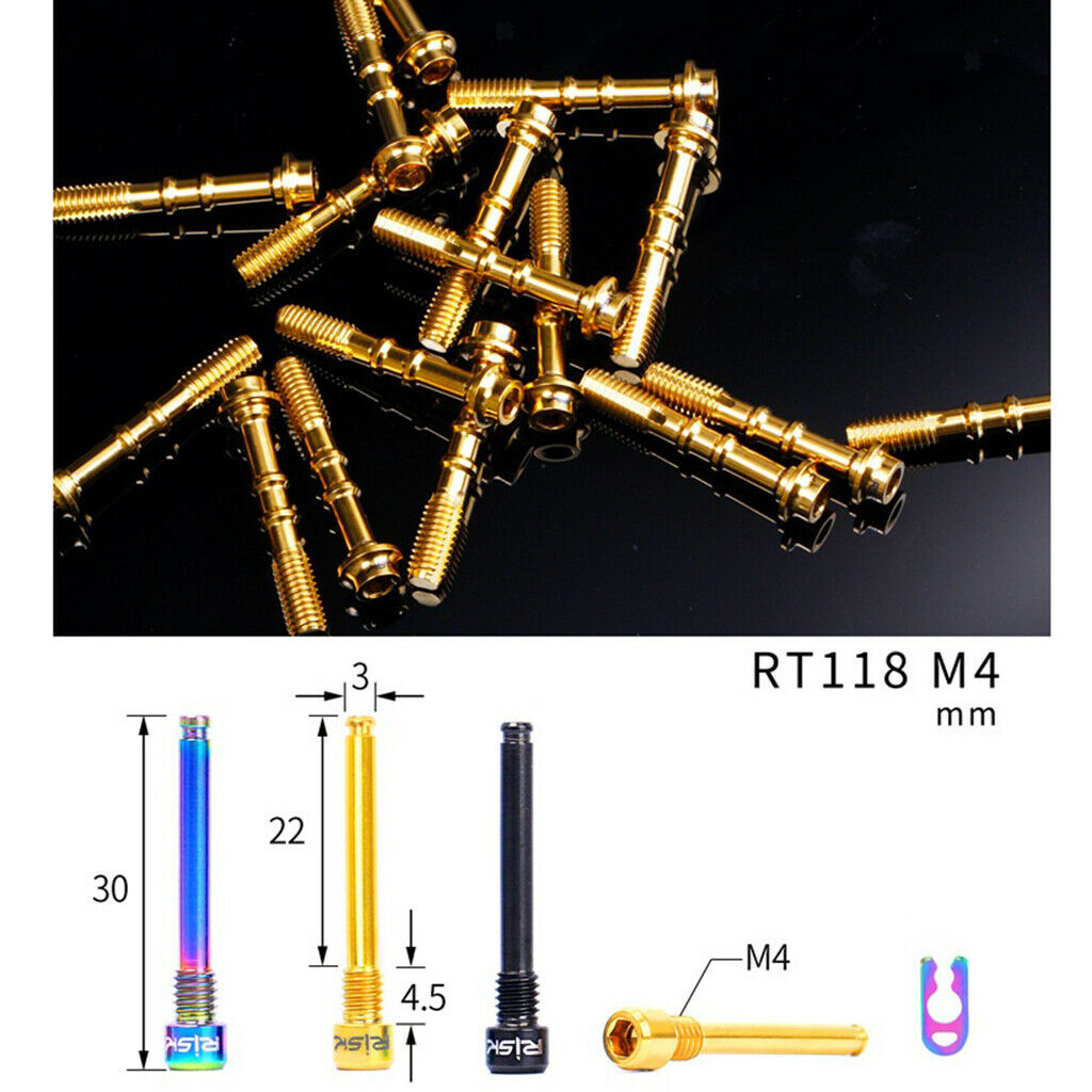 2pcs Bicycle M4 Bolt Threaded Hydraulic Disc Brake Plug Fixed Bolts Black