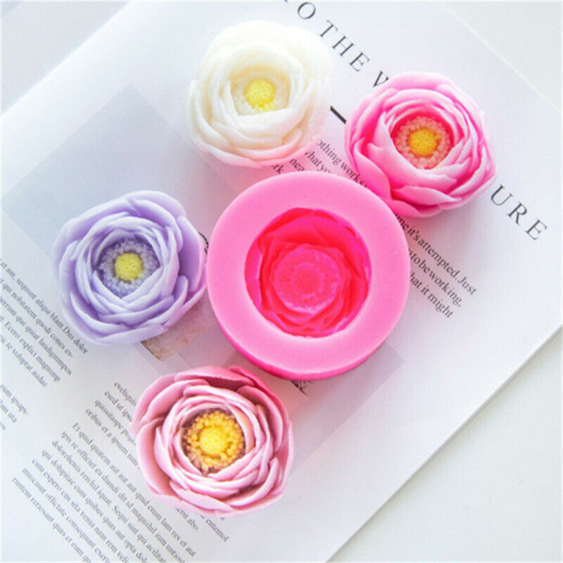 Peony Flower Handmade Soap Silicone Mold Making Candle Mold Fondant Cake .l8