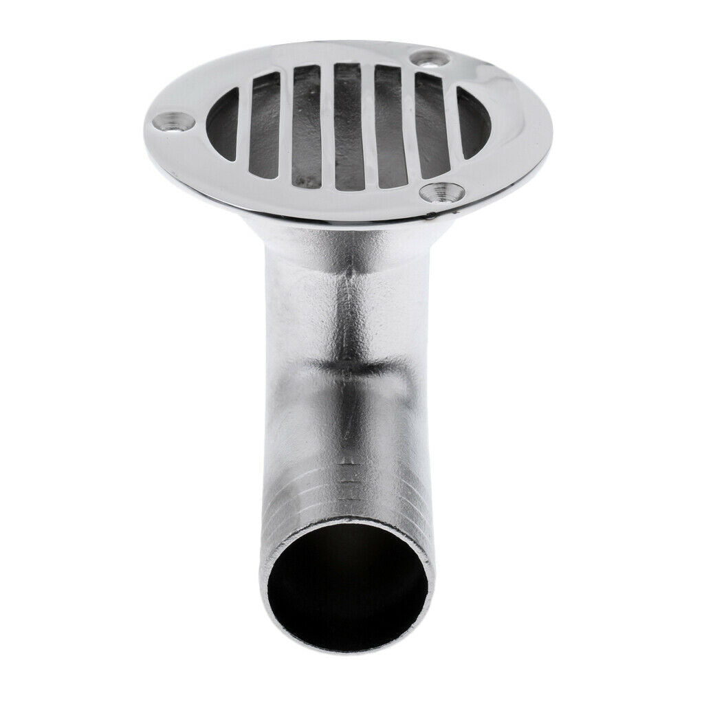 Mirror Polish 316 Stainless Steel 90 Degree Boat Deck Drain Grate 1-1/4 Inch For