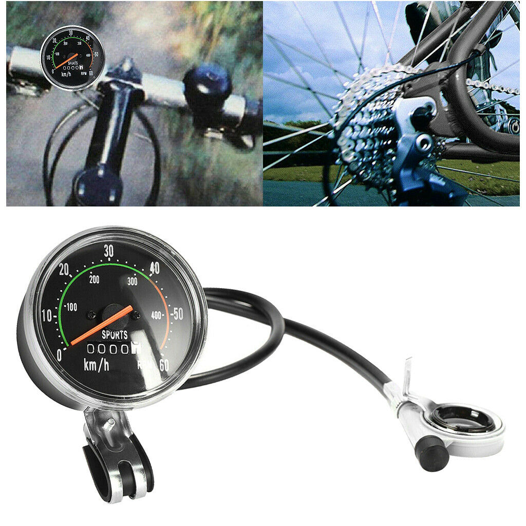 Speedometer and odometer with mounting hardware for bicycle motor