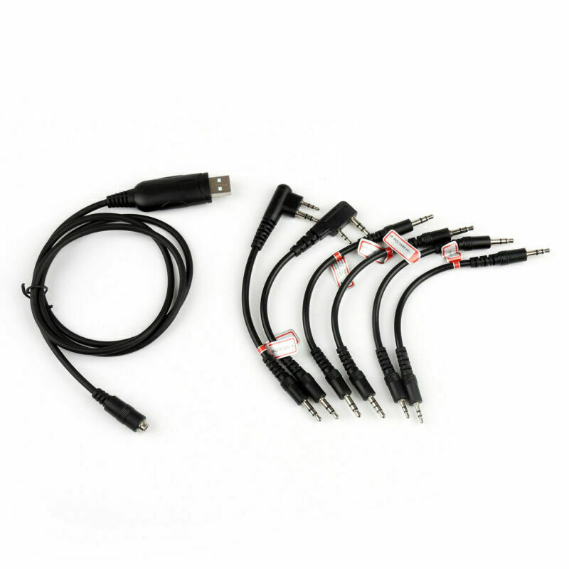 1Pc 6 in 1 USB Programming Cable For  HYT ICOM BAOFENG KENWOOD B5