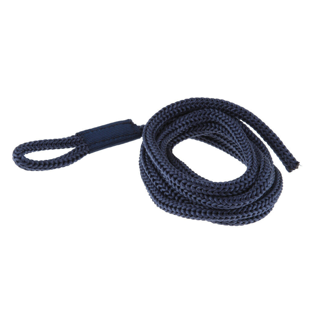 4pcs Double Braid Nylon Fender Line 1/4 inch x 5 Feet Marine Dock Lines Blue